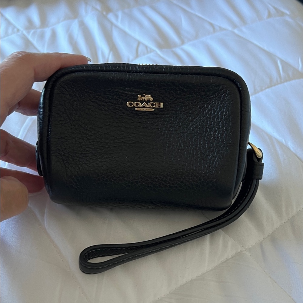 Coach Black Leather Mini Pouch